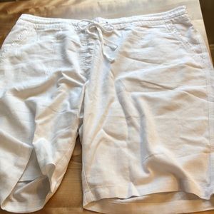 LINEN AND VISCOE WHITE SHORTS NEW 3X